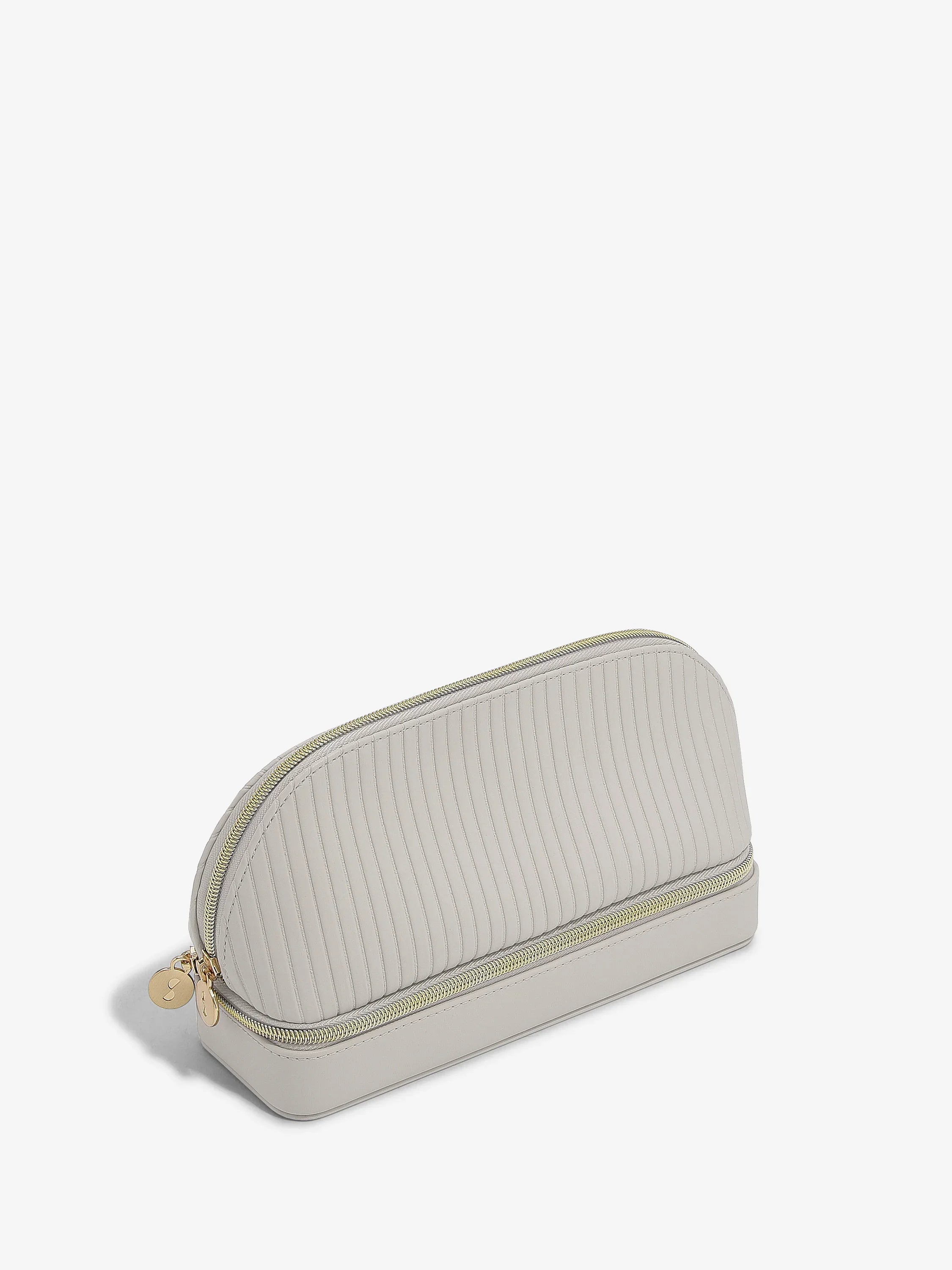 Geriffelte Kosmetik- und Schmucktasche – Kalkstein