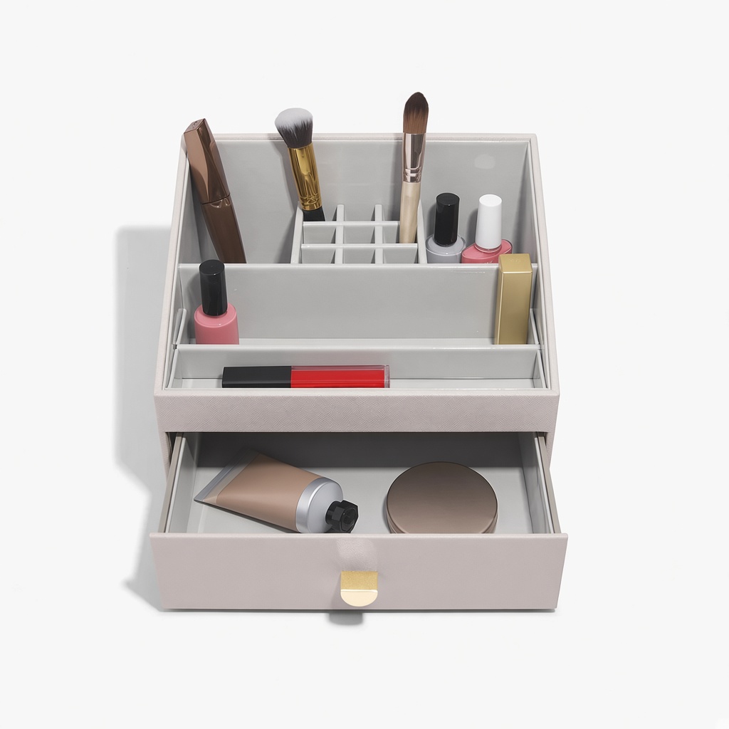 Klassischer Make-up-Organizer – Taupe