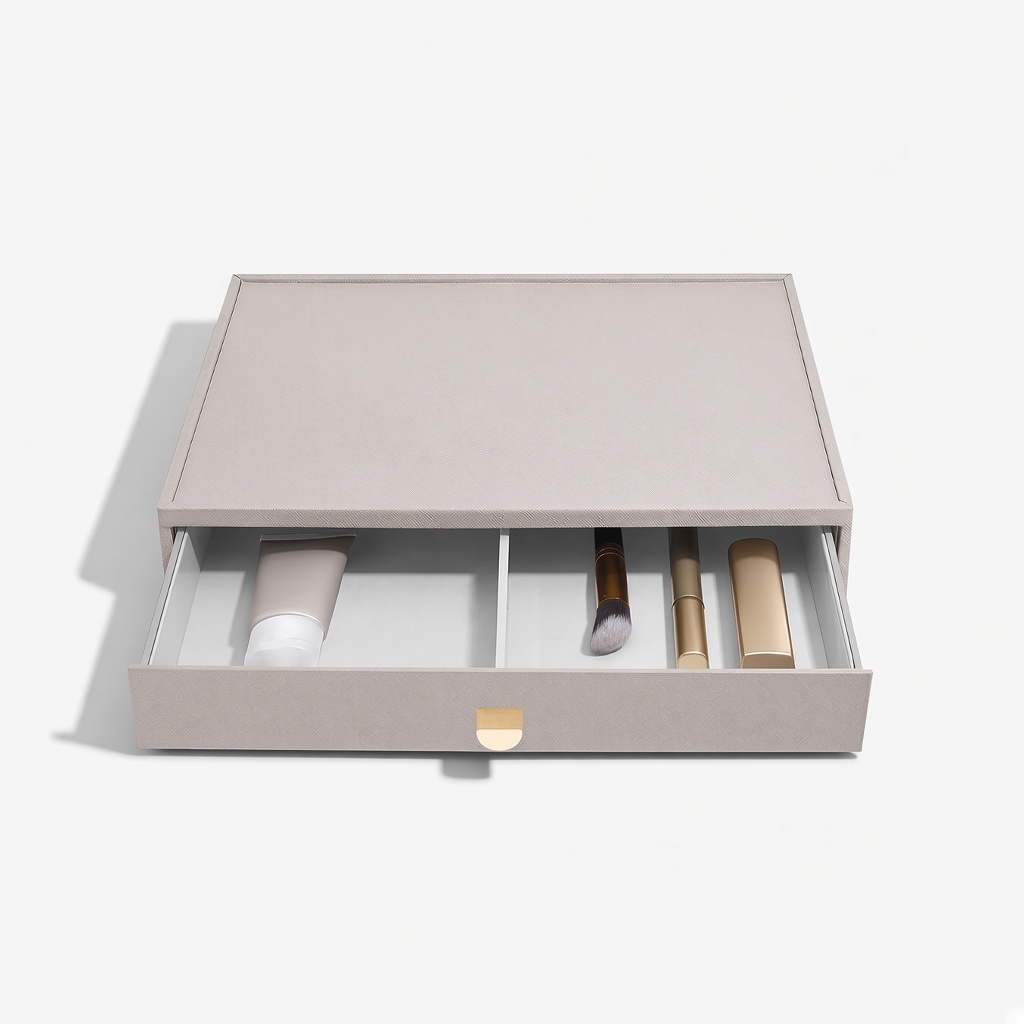 Übergroße Schminkschublade – Taupe